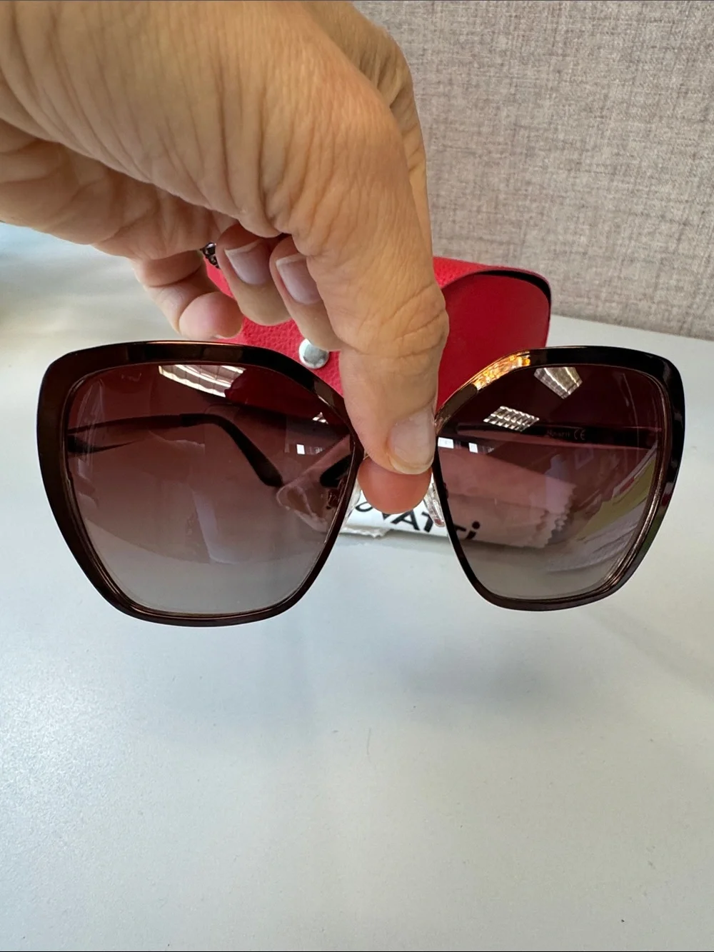 Authentic Novatti Reddish/Brown Gradient Italian Sunglasses NEW